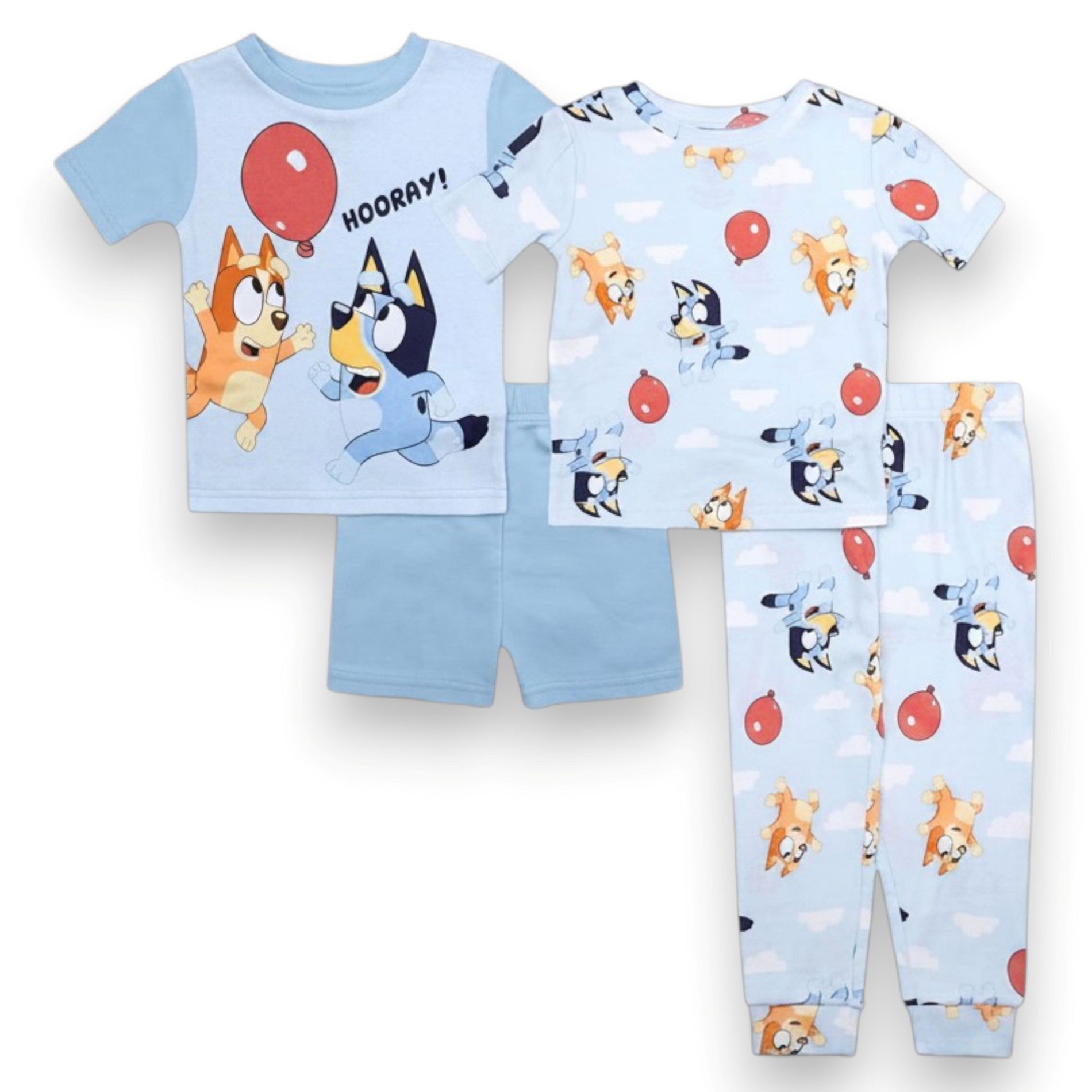 Bluey Toddler Boys' 4-Piece Snug-Fitted Cotton Pajama Sets
