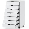 DOMETOUR 5 Drawer Mobile Storage Cabinet Dressers with Wheels for Office Bedroom Home White - 3 of 4