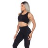 Women's Racer Back Sports Bra Black - White Mark - 2 of 4
