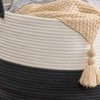 FONTOI Cotton Round Laundry and Storage Basket, Laundry Baskets for Home, Gray&White, 21.7"*13"*21.7" - 4 of 4