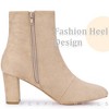 Perphy Square Toe Chunky Heel Ankle Boots for Women - 4 of 4