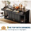 71" Dog Crate TV Stand for 2 Large Dogs, Extra Large Double Dog Kennel Furniture with Drawers and Lockable Sliding Doors, Wooden Furniture - 4 of 4