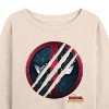 Women's - Marvel - Deadpool & Wolverine Scratch Logo Lightweight French Terry Wide Neck Long Sleeve Shirt - 2 of 4