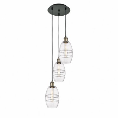 Vaz - 3 Light Cord Hung Multi Pendant In Industrial Style-25.13 Inches Tall and 12.38 Inches Wide