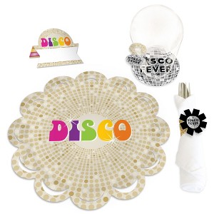 Big Dot of Happiness 70’s Disco - 1970s Disco Fever Party Paper Charger and Table Decorations - Chargerific Kit - Place Setting for 8 - 1 of 4