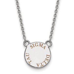 Black Bow Jewelry Sterling Silver Sigma Delta Tau Greek Life Necklace 18 Inch - 1 of 4