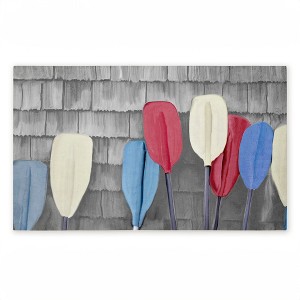 Stupell Industries USA Boat Paddles Printed Outdoor Door Mat, design by Kim Allen, 18"x30" - 1 of 4