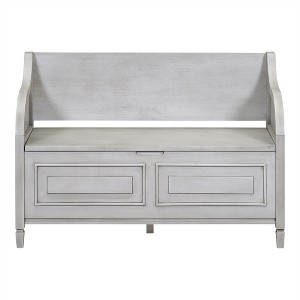 Tramull Rustic Solid Wood Storage Bench with Safety Hinge, Multifunctional Entryway Seat with Hidden Storage - 1 of 4
