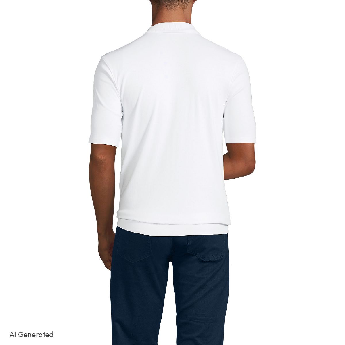 Lands' End School Uniform Men's Short Sleeve Banded Bottom Polo Shirt - thumbnail 9