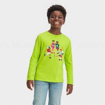 Boys' Long Sleeve Sports Friends Graphic T-Shirt - Cat & Jack™ Light Green