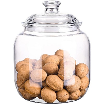 128 oz Unbreakable Airtight Food Storage Canister, 1 Gallon Plastic Shatterproof Apothecary Jar