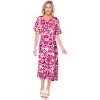 LA LEELA Women's Dress Summer Holiday Beachwear Bathing Suit Button Up Long Shirt Beach Cover ups Night T Shirt for Women Large-X-Large Pink, Turtle - 4 of 4