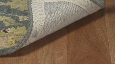 Handmade Tufted Floral Wool Area Rug in Blue and Brown