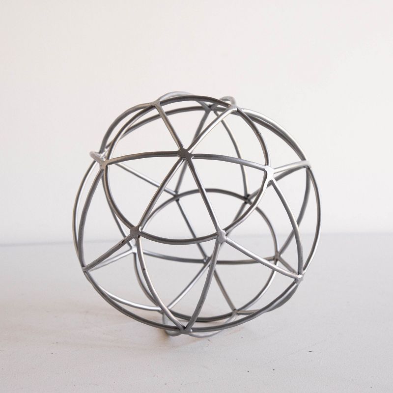 Sea Sphere Silver Metal Decorative Ball - Foreside Home & Garden, 4 of 6