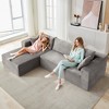 TiramisuBest 110" L-Shaped Modular Foam Sofa with Right Chaise, Plush Upholstery, Space-Saving, Spring-Free & Kid-Friendly, Green - 2 of 4