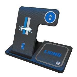 Keyscaper Detroit Lions Retro Linen 15-Watt 3 in 1 Charging Station - 1 of 4