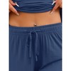 cheibear Women's Lounge Sets Hight-Low Shirt and Wide-leg Pants 2 Piece Pjs Loose Sleepwear Loungewear - 4 of 4