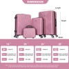 Gulches 4-piece ABS lightweight suitcase, 14 inch makeup box, aircraft wheels (14/20/24/28) PINK - 3 of 4