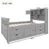 AENKYO All-in-One Storage Platform Bed, Twin Captain Bed Frame with Bookcase & 4 Drawers, Space Saving Kids Bed - 4 of 4