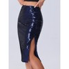 Allegra K Women's Glitter Side Slit High Waist Party Midi Sequin Skirt - 2 of 4