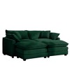 2-Seater Corduroy Sofa Bed with 2 Footrests and Flexible Combination for Living Room - 4 of 4