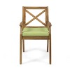 GDFStudio Abena Outdoor Acacia Wood Dining Chairs with Cushion (Set of 2) - 4 of 4