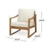Christopher Knight Home Samwell Outdoor Acacia Wood 4 Seater Chat Set with Water Resistant Cushions - 4 of 4