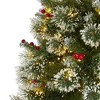 Nearly Natural 7-ft Frosted Swiss Pine Artificial Christmas Tree with 400 Clear LED Lights and Berries - 3 of 4