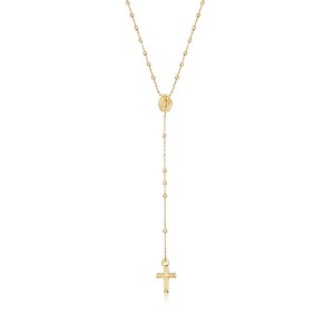 Ross-Simons Italian 14kt Yellow Gold Miraculous Medal Rosary Necklace Size 16 - 1 of 4