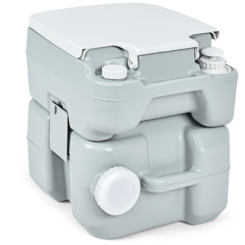 Costway 5.3 Gallon 20L Portable Travel Toilet RV Camping Indoor Outdoor Potty Commode, 1 of 10