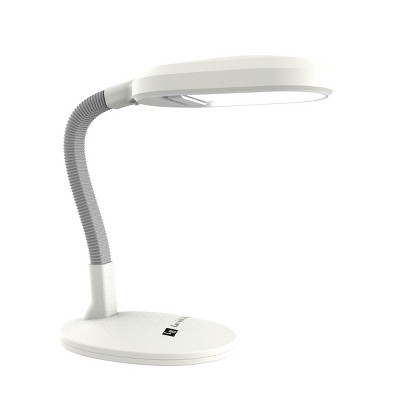 Natural Sunlight Desk Lamp, Great For Reading and Crafting, Adjustable Gooseneck, Home and Office Lamp by Hastings Home, White