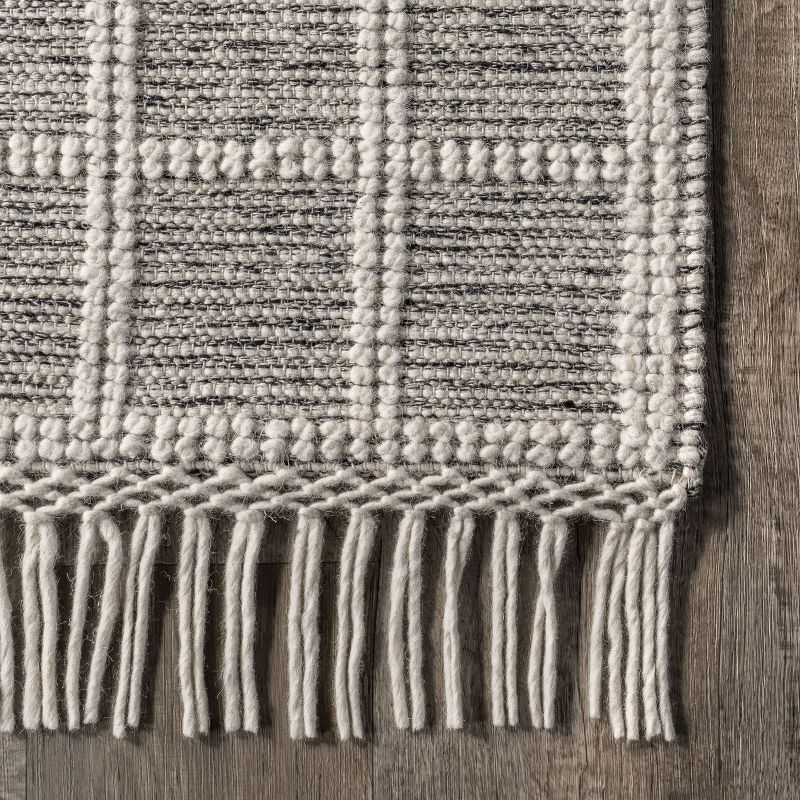 Huia Casual Striped Wool Blend Tassel Area Rug, 6 of 11