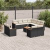 vidaXL 12 Piece Patio Sofa Set with Cushions Beige Poly Rattan - Black and Cream With Table - 2 of 4