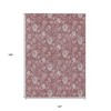 Blush Pink And Mauve Floral Washable Indoor Outdoor Area Rug - 3 of 4