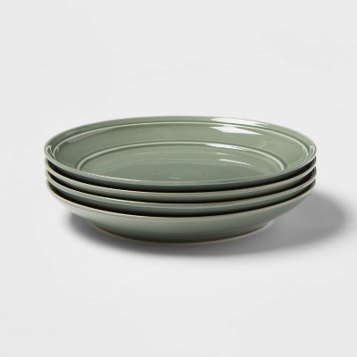 10" 4pk Porcelain Courtland Dinner Plates Green - Threshold™