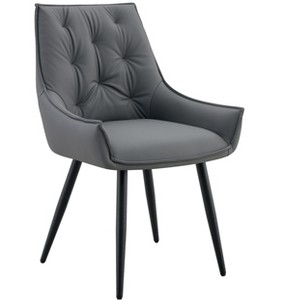 Lyngins Modern Dining Chairs with Tufted Backrest,Upholstered Kitchen Chairs with Curved Armrest Design,PU Chairs for Dining Room,Kitchen - 1 of 4