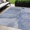 Sky Blue And Indigo Floral Washable Indoor Outdoor Area Rug - 2 of 4