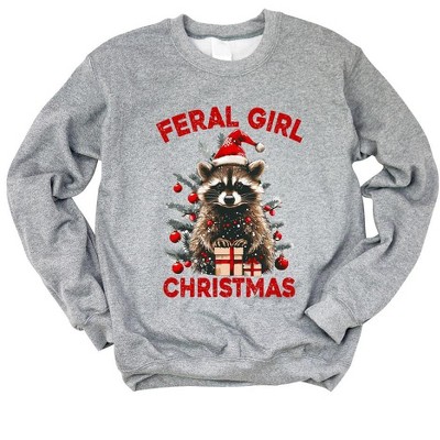 Simply Sage Market Women's Graphic Sweatshirt Feral Girl Christmas