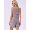 INSPIRE CHIC Women's Cotton Soft Sleeveless Tank Top with Shorts Pajama Set - 4 of 4