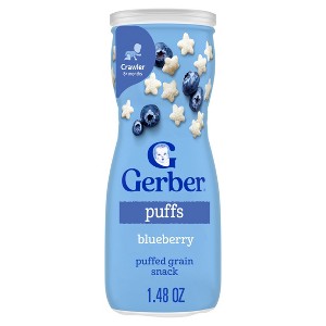 Gerber Baby Food Blueberry Puffs Baby Snack - 1.48oz - 1 of 4