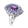 Ross-Simons 2.00 Carat Amethyst and 2.30 ct. t.w. Tanzanite Ring With .50 ct. t.w. White Zircons in Sterling Silver - 3 of 4