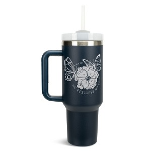 Elanze Designs He Restores My Soul Butterfly Faith 40 oz. Stainless Steel, Large Water Bottle Coffee Mug, Spill & Leak Resistant, Thermal Travel - 1 of 1