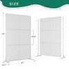 TUYOHW Metal Privacy Screen Outdoor, Decorative Privacy Panels, Freestanding Privacy Screen for Patio, Garden, Pool (White Square) - 2 of 4
