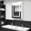 vidaXL Bathroom Cabinet Mirrored Bathroom Vanity Wall Mounted Medicine Cabinet - Shining White - 2 of 4
