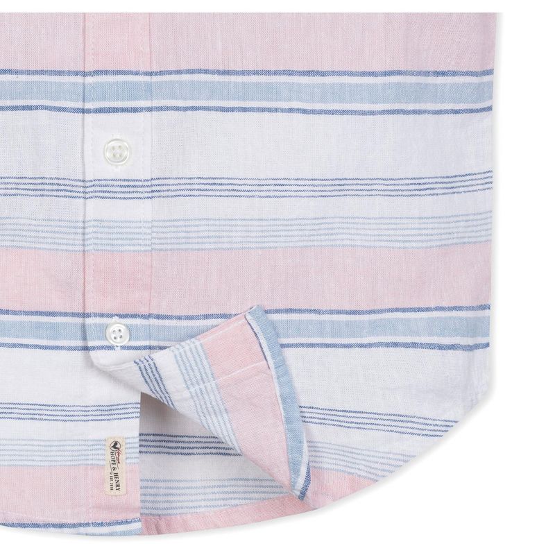 Hope & Henry Boys' Linen Short Sleeve Button Down Shirt, Infant, 3 of 9