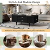 ORRD 47" Modern Wood Coffee Table w/4 Drawers, Hidden Storage, Metal Handles & Solid Wood Legs - 4 of 4