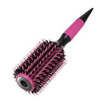 Unique Bargains Nylon Bristle Pins Round Hair Brush Pink 10.04"x2.76" 1 Pc