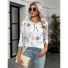Women's 3/4 Sleeve Tunic Tops Soft Round Neck Casual T Shirts for Women Cute Basic Blouses for Business Work - 3 of 4