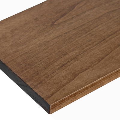 Rustic Brown Floating Wood Wall Shelf - 36" Length