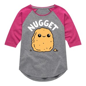 Girls' - Instant Message - Nugget Shirt Tail Raglan Graphic T-shirt - 1 of 4